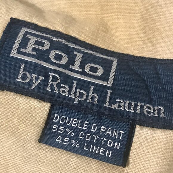 Polo Ralph Lauren Pants Mens 38x32 Black Military Crew Linen Cinch Back Braces - Picture 8 of 16